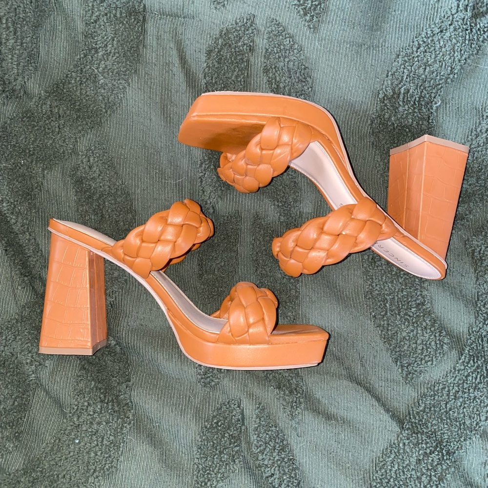 Sincerely Jules Braided Orange Heels